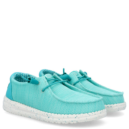 Lekkie półbuty damskie - HEY DUDE WENDY STRETCH SOX 41878 TURKUSOWE