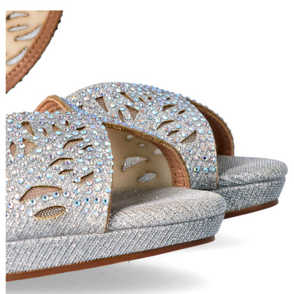 Sandały z asymetryczną cholewką - MENBUR 23938 SREBRNE