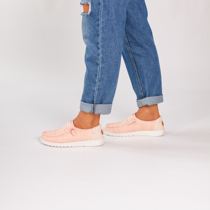 Lekkie półbuty damskie - HEY DUDE WENDY CROCHET LACE 43112 RÓŻOWE