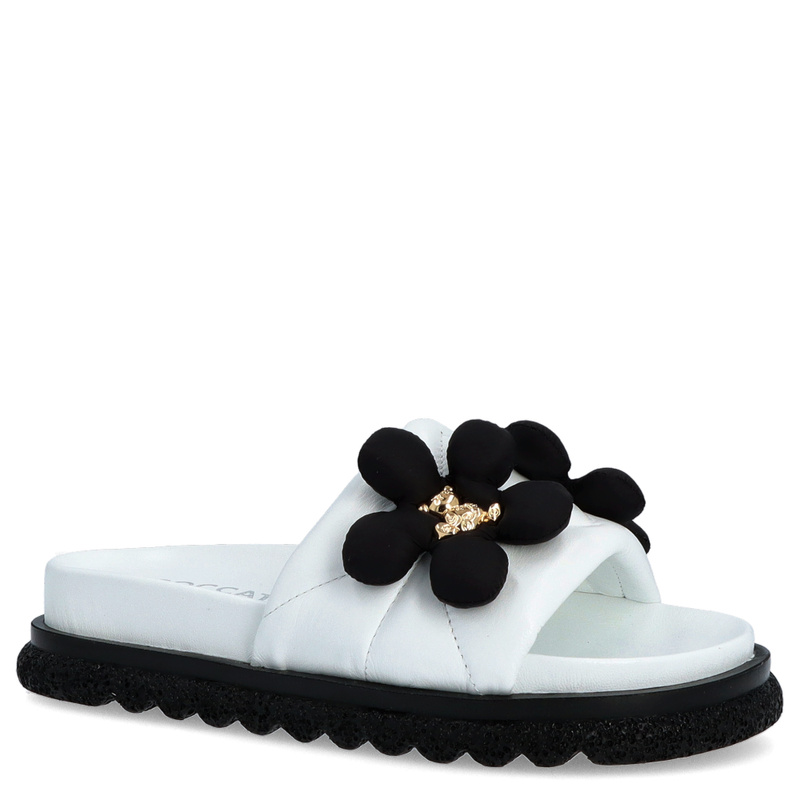 Skórzane klapki damskie - BOCCATO 475.068 BIAŁE