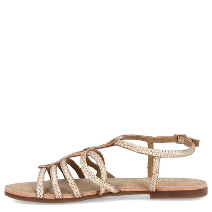 Skórzane płaskie sandałki - GIOSEPPO 71746 ZŁOTE