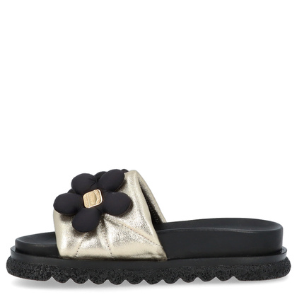 Skórzane klapki damskie - BOCCATO 475.068 ZŁOTE