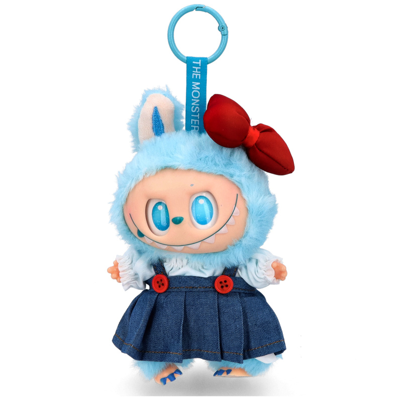 Zawieszka do torebki maskotka LABUBU z ubrankiem - B26 NIEBIESKI