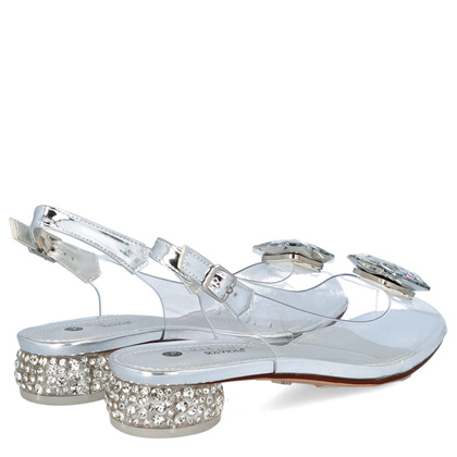 Sandały silikonowe płaskie - SCAVIOLA S-170 SREBRNE