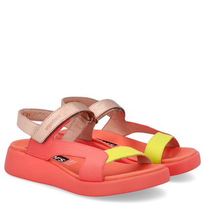 Lekkie hiszpańskie sandały - WONDERS C-6543 KORALOWE