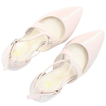 Ślubne szpilki ze skóry - TYMOTEO BALTI RÓŻOWE