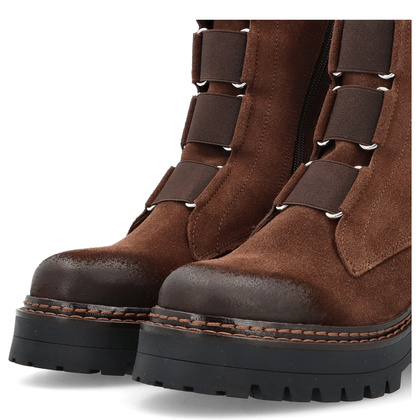 Wysokie workery ze skóry - TYMOTEO 2163/2 BRĄZOWE