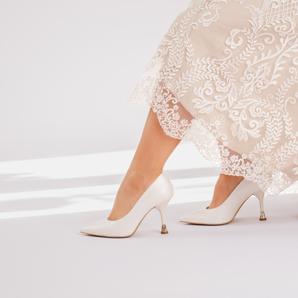 Ślubne szpilki - KOTYL 8517 ECRU PERŁA