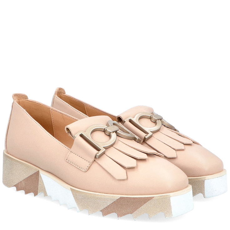 Designerskie mokasyny - TYMOTEO G1017 BEŻ