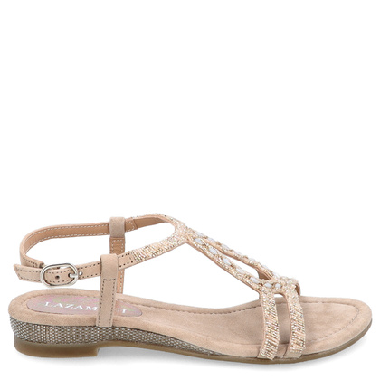 Zamszowe sandały damskie - LAZAMANI LA85570 BEŻOWE