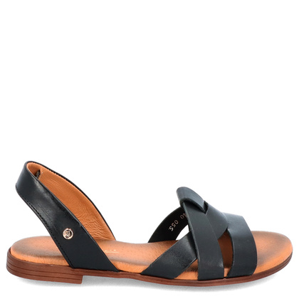 Płaskie sandały skórzane - LEMAR 40185 CZARNE