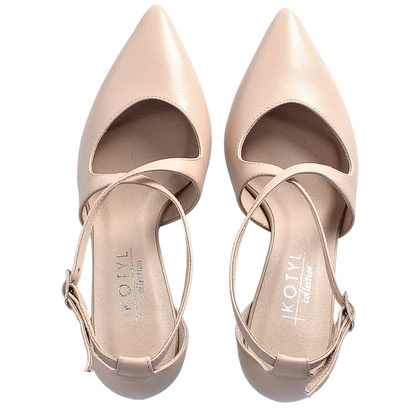 Eleganckie szpilki ślubne - KOTYL 3703 BEŻOWE