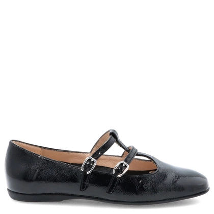Hiszpańskie baleriny z paskami - WONDERS A-86131 CZARNE
