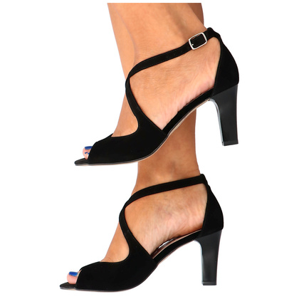 Taneczne sandałki ze skóry - KOTYL 4325 CZARNE