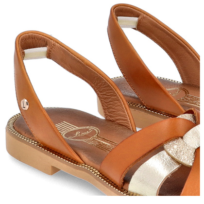 Wygodne sandały skórzane - LEMAR 40382 BRĄZOWE