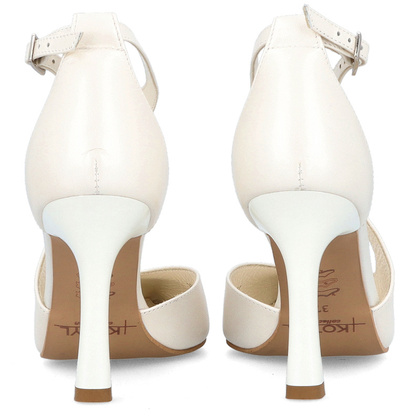 Szpilki ślubne z paskami - KOTYL 8507 BIAŁE PERŁOWE