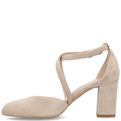 Taneczne czółenka ze skóry - KOTYL 7075 BEŻOWE