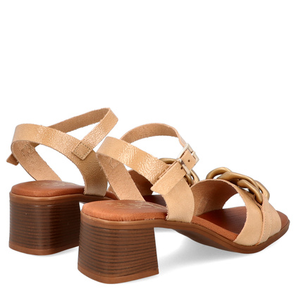Sandały na niskim obcasie - OH! MY SANDALS 5354 BEŻOWE