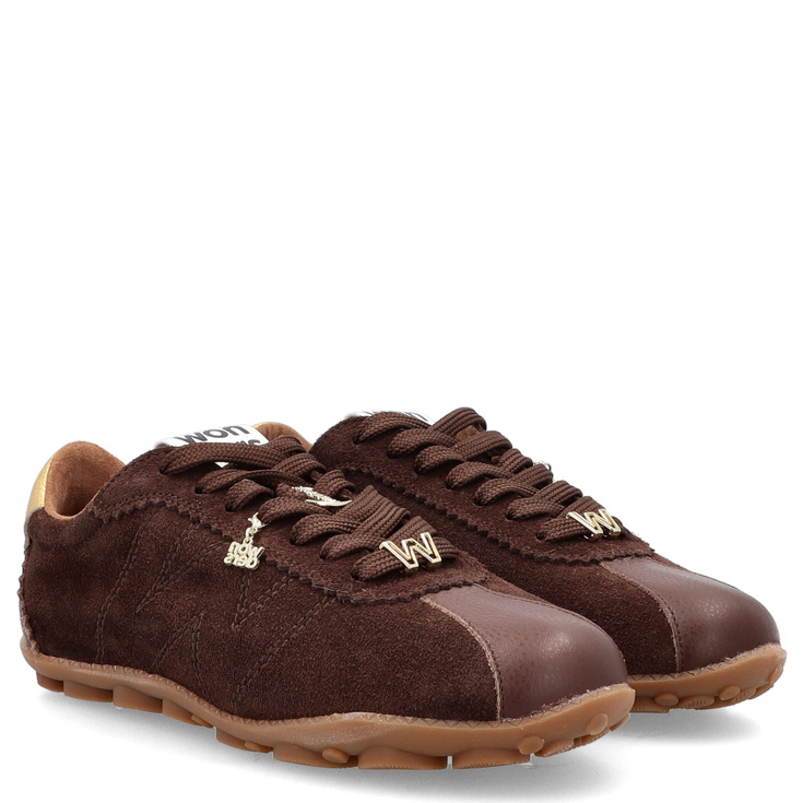 Hiszpańskie sneakersy premium - WONDERS AP-2103 BRĄZOWE