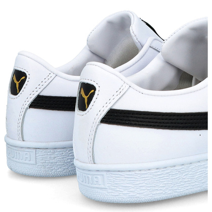 Sneakersy męskie ze skóry - PUMA BASKET CLASSIC XXL 374923 BIAŁO CZARNE