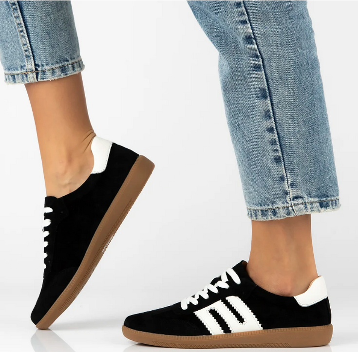 Sneakersy ze skóry - FILIPPO DP7492/25 CZARNE