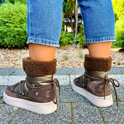 Hiszapńskie śniegowce damskie - GIOSEPPO 73283 BRĄZOWE