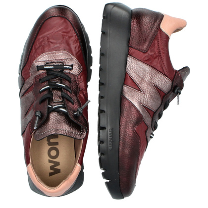 Hiszpańskie sneakersy premium - WONDERS A-2491 BORDOWE