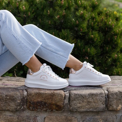 Sneakersy damskie - KARL LAGERFELD KAPRI KL62538 BIAŁE