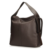 Zamszowa torebka damska - TOSCANIO G39 CIEMNY BRĄZ