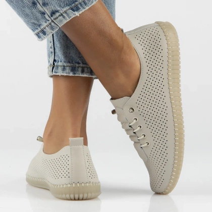 Skórzane półbuty - FILIPPO DP6140/25 BEŻOWE