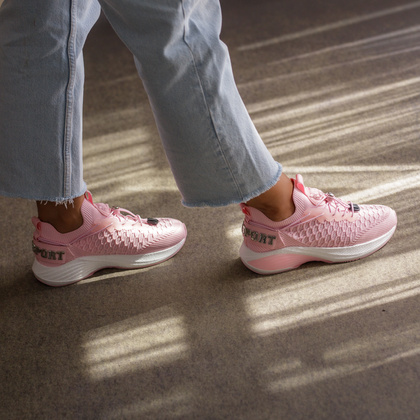 Sneakersy z siateczki premium - PLEIN SPORT SAES USC0751 RÓŻOWE