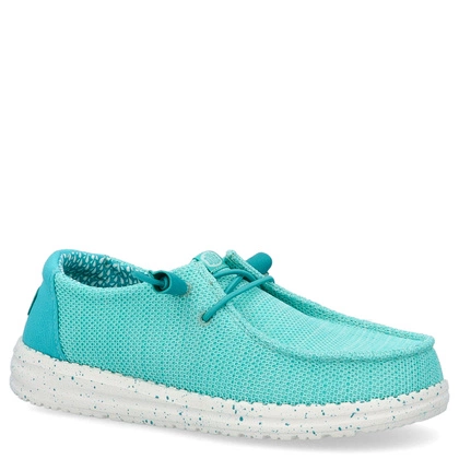 Lekkie półbuty damskie - HEY DUDE WENDY STRETCH SOX 41878 TURKUSOWE