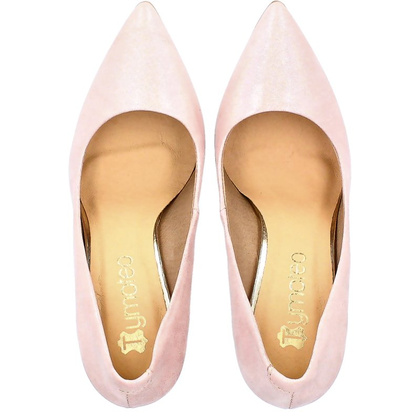 Czółenka ślubne ze skóry - TYMOTEO LAND RÓŻOWE