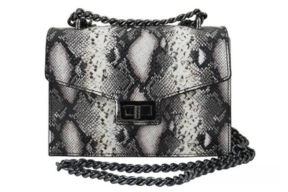 Skórzana torebka z motywem węża - BARBERINIS 970-1 CZARNA