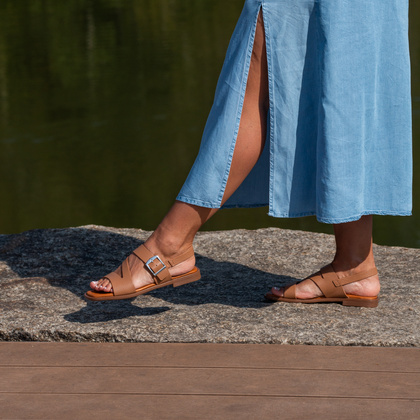 Eleganckie sandały ze skóry - OH! MY SANDALS 5581 BRĄZOWE