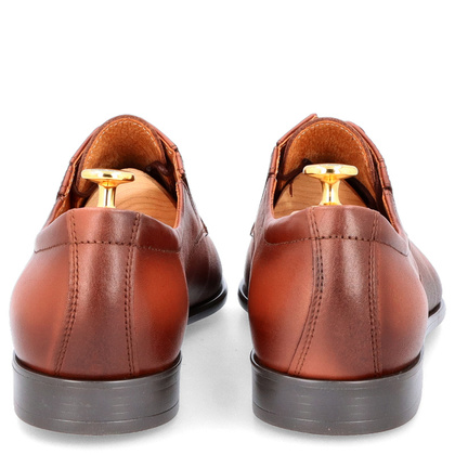 Półbuty skórzane męskie - LEADER 363-606 BRĄZOWE