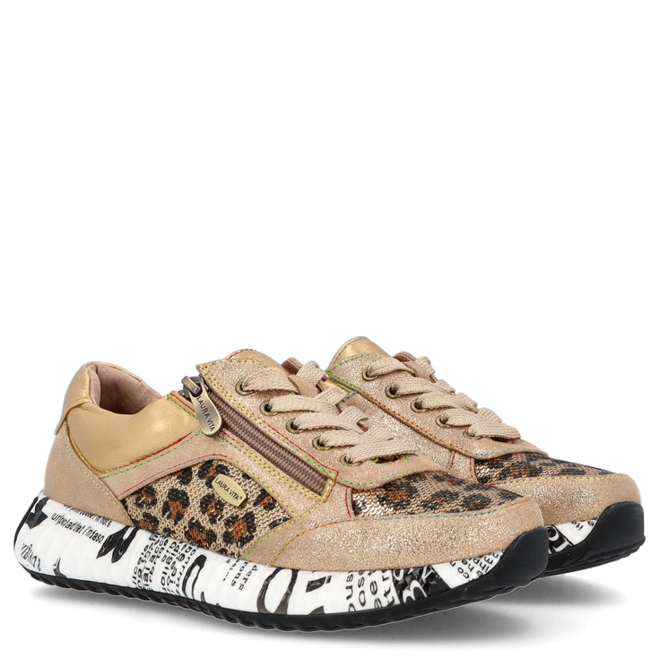 Modne sneakersy damskie - LAURA VITA BURTON 11 ZŁOTE