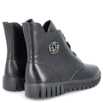 Skórzane botki z ozdobami - FILIPPO DBT6360/24 CZARNE