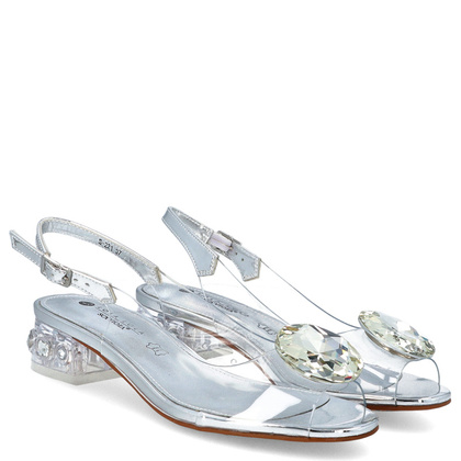 Płaskie sandały silikonowe - SCAVIOLA S-221 SREBRNE