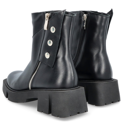 Botki damskie skórzane - TYMOTEO 2169 CZARNY