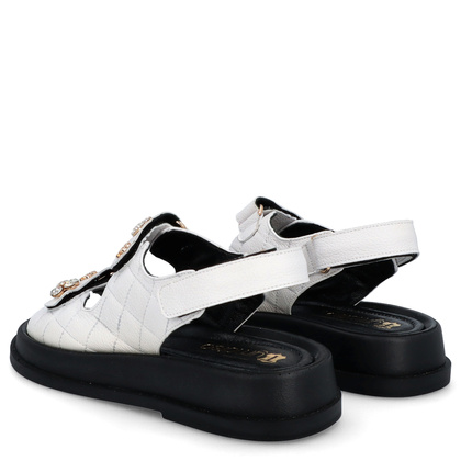 Sandały na rzep z ozdobami - TYMOTEO G1059 BIAŁE