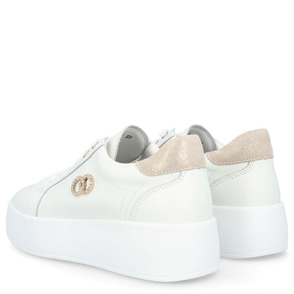 Skórzane sneakersy damskie - FILIPPO DP6721/25 BIAŁE