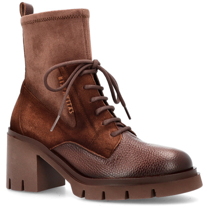 Sznurowane botki na obcasie - HISPANITAS HI254281 CZEKOLADOWE