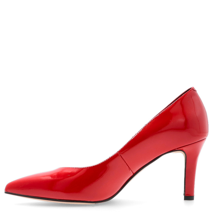 Eleganckie szpilki ze skóry lakierowanej - KOTYL 3701 CZERWONE