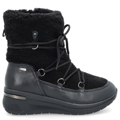 Śniegowce damskie z wiązaniem - CAPRICE 9-26222-43 CZARNE