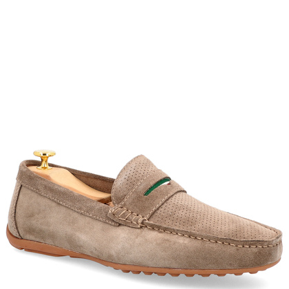 Lekkie mokasyny ze skóry - PARROTTO WB09-4102-M1 BRĄZOWE