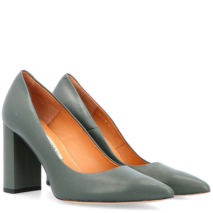 Czółenka na designerskim slupku - BRAVO MODA 0130 KHAKI