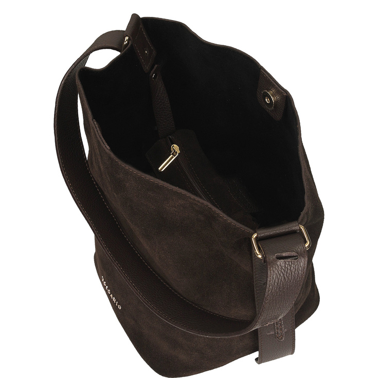 Torebka skórzana - TOSCANIO G100 CIEMNY BRĄZ