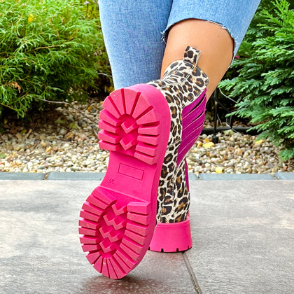 Kolorowe sztyblety - TYMOTEO A1001 PANTERA RÓŻ