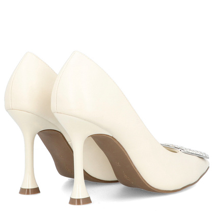 Klasyczne szpilki z ozdobą - MENBUR 24512 KREMOWE